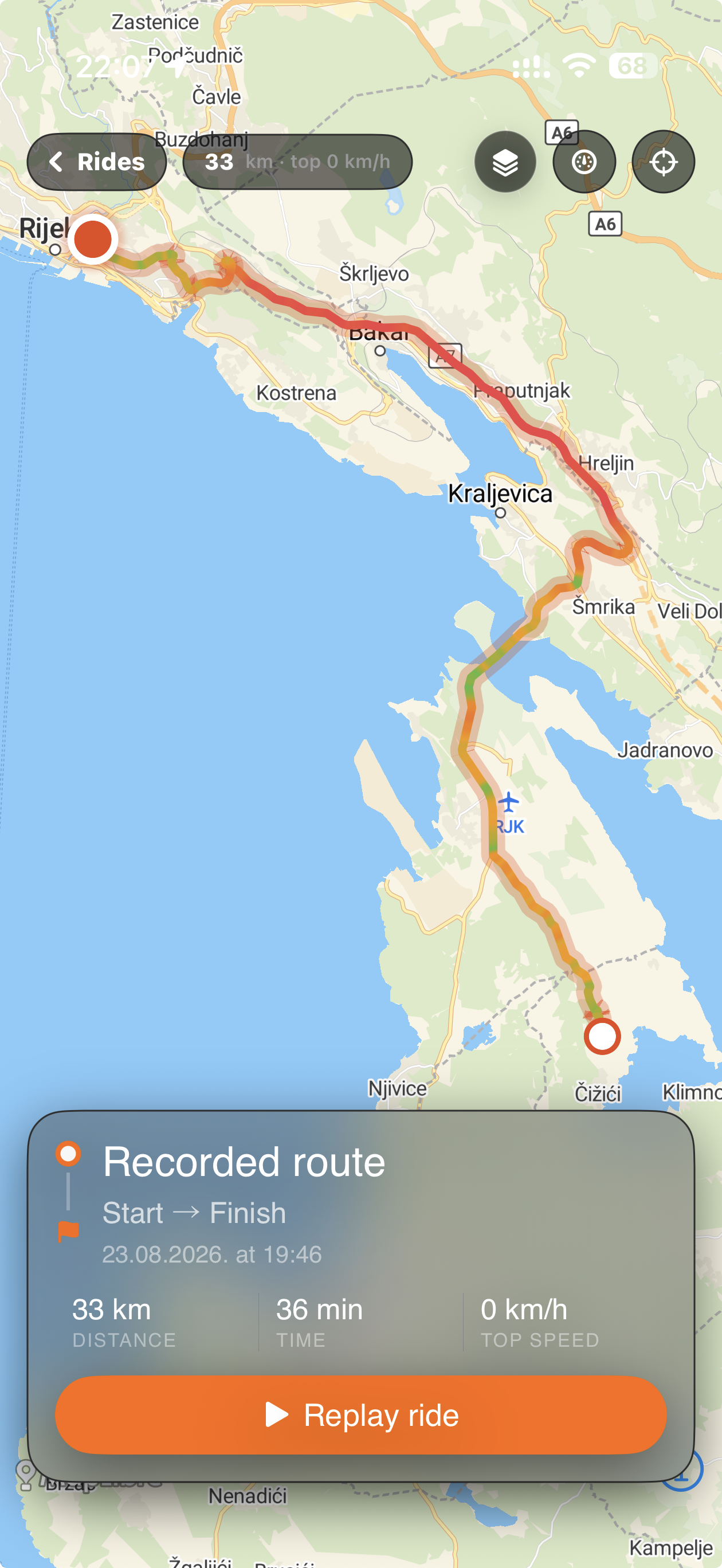 Recorded Route