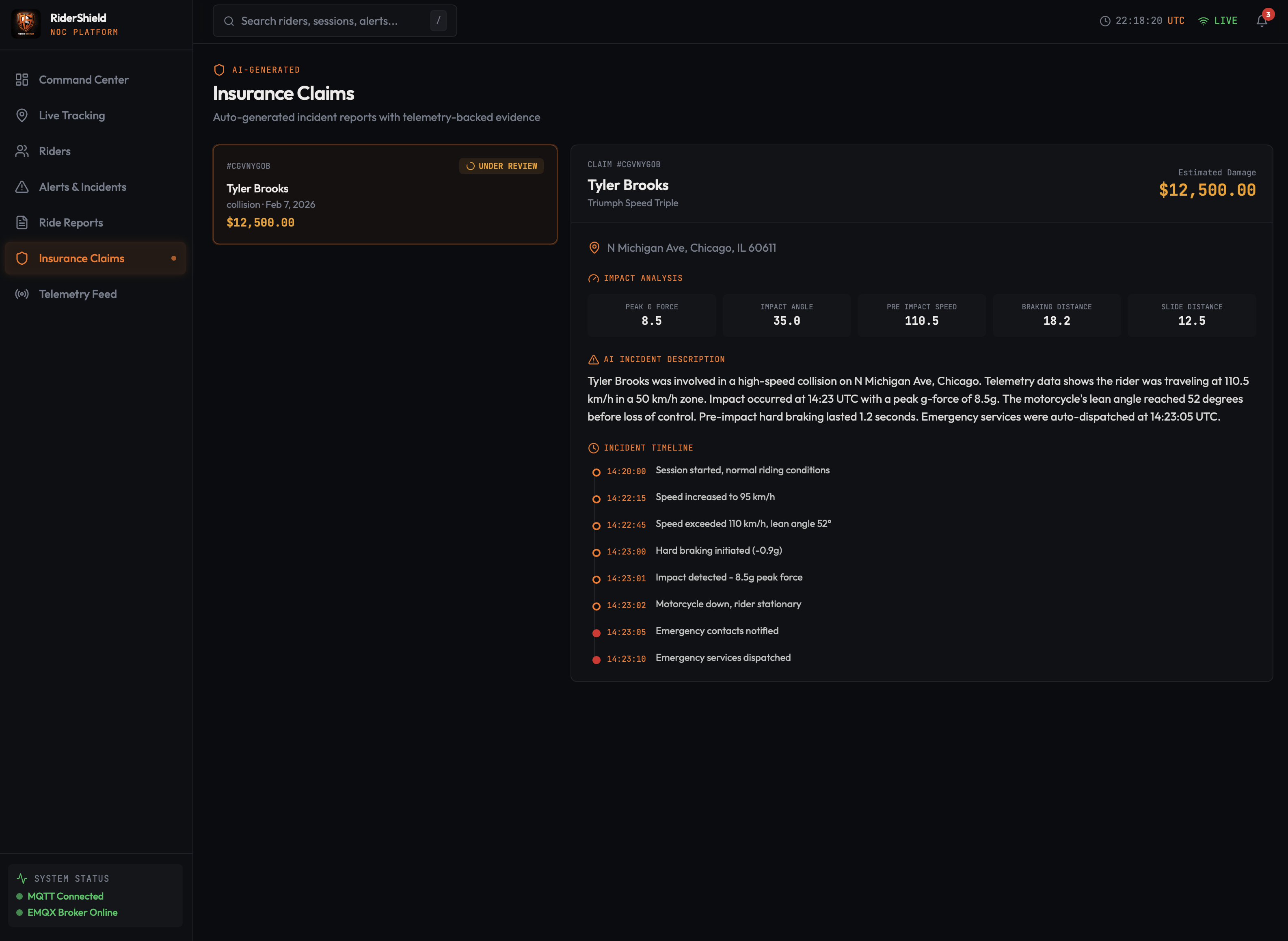 RiderShield Overwatch - Insurance Claims